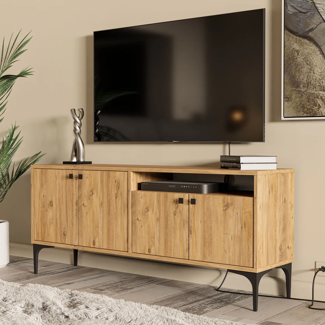 Έπιπλο Τηλεόρασης με ράφι,Artemis 1540 Μ138xΠ29,5xΥ48,6 εκ., All4home